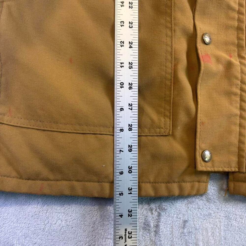 Vintage 90s Master Made Duck Canvas Chore Coat XL Corduroy Collar Distressed - Picture 5 of 6